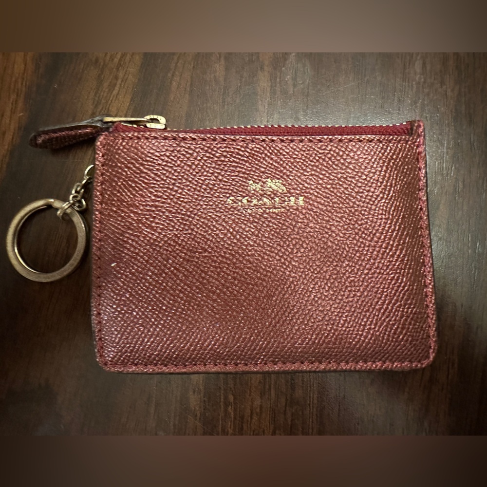 Authentic Coach small key chain/wristlet card/license holder zip up wallet.